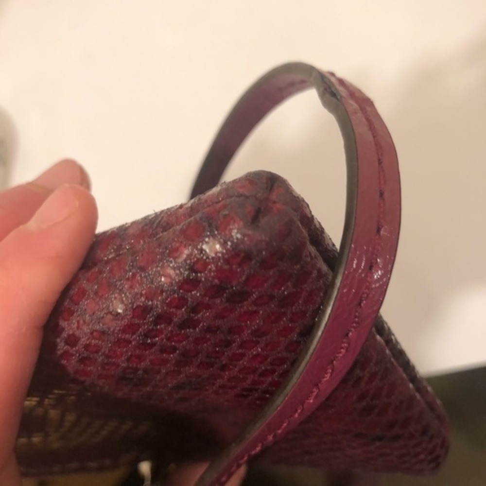 Coach pink python embossed wristlet bag - Picture 3 of 10